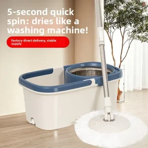 Household Rotating Telescopic Dry Wet Dual use Hand free Flat Mop Bucket Extra Large Thickened Lazy People’s Floor Cleaning Tool