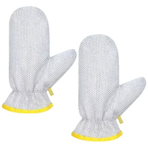Household Silver Wire Dishwashing Gloves Heat Resistant Waterproof Kitchen Cleaning Gloves Kitchen Wire Dish Washing Gloves