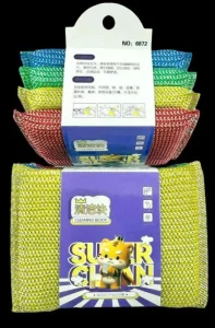 Household Sponge Cleaning Block 6872-2 4pcs Kitchen Dishwashing Scrub Pads Non stick Pan Safe Scouring Pads