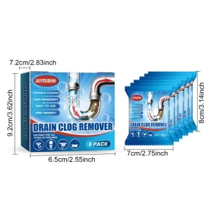 Household Toilet and Kitchen Sink Cleaner Pipe Unblocking Powder for Drain and Plumbing Effective on Clogged Pipes