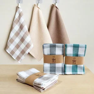 Household Use Custom Nordic Simple Style Colored Woven Cleaning Cloth Towel Absorbent 100% Cotton Kitchen Towels