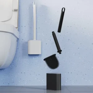 Household White Black Long Handle Wall Mounted TPR Brush Head Toilet Brush