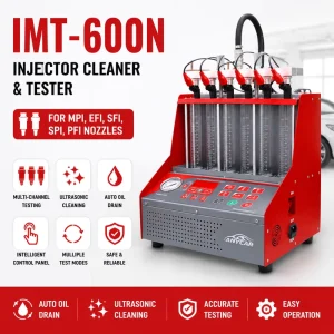 IMT 600N 6 Injector Ultrasonic Cleaning Tester Optional Mobile Trolley Full Adapters Kit for Professional Auto Repair Workshop