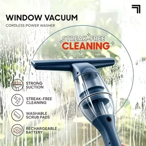 IPX6 Waterproof Handheld Window Vacuum Cordless Electric Glass Cleaner with Full Cleaning Accessories