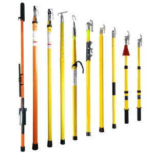 IR 235 High Voltage Fiberglass Telescopic Insulated Operation 5M 10M Telescopic Triangle Hot Stick Rod