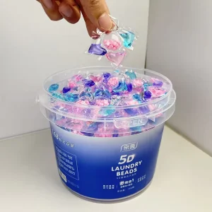In Bulk 5 in 1 Eco Friendly Laundry Capsules Disposable Washing Pods with Long Lasting Perfume and Apparel Scent Boosters