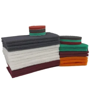 In China Green Scouring Pad Sanding Sponge Abrasives Industrial Non Woven Scouring Pads Hand Pad