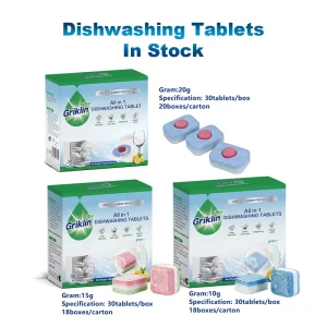 In Stock 15g*30pcs Dishwasher Tablets Eco Friendly Dishwashing Detergent Tables All in One Dish Tablets Bulk