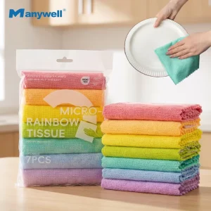 In Stock 7 Pack Microfiber Cleaning Cloths Set 30*30cm Thick Absorbent Dishcloths Reusable Kitchen Antibacterial Towels
