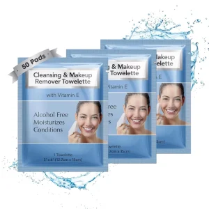 Individual Makeup Remover Wipes Alcohol Free Facial Cleansing Wipes with Vitamin E