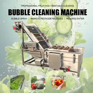 Industrial Fruit Washing Machine Vegetable Bubble Washer Ozone Cleaner for Leafy Vegetable Fruit Pesticide Residue Removal