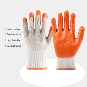 Industrial Grip Heavy Duty Garden Construction Cotton Liner Rubber Safety Latex Coated Gloves