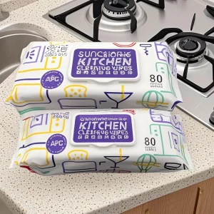 Instant Cleaning Eco-Friendly Wet Wipes Kitchen Heavy Oil Stain Removal 100% Polyester Disposable Non-Woven Fabric Towel 10pcs