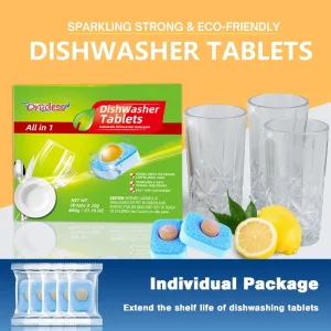 Integrated Dishwasher Detergent Powder Degrease Stubborn Food Stains Brighten Tableware Safe for Glass Porcelain Stainless Steel