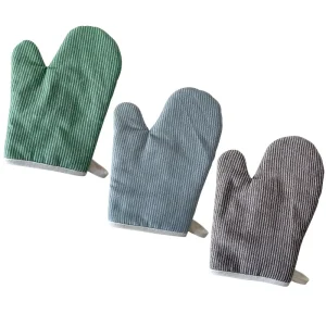 Japanese Style Dotted Cotton Heat Insulating Anti Scalding Gloves for Oven Baking Grill Microwave Use Thickened Household Gloves