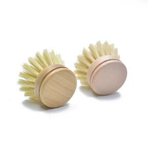 Japanese style Manual Household Kitchen Cleaning Brush Pot Scrubber Made Natural Sisal Beech Wood Bamboo Pan Brush Brush