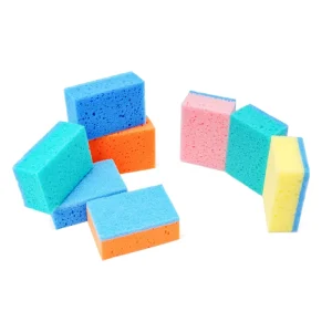 Jesun 8pcs Multi color Double sided Sponges Scouring Pads Non scratch Dish Scrub Sponge with Scouring Pads