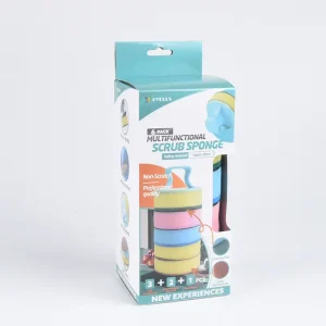 Joyplus Accessories with 4 Scouring Sponge Pads & 1 Handle Multi Functional Scrubber Pads Easy to Use & Clean