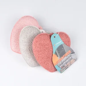 Joyplus Multi Purpose Sustainable Square Microfiber+PU Sponge Heavy Duty Scouring Power Effortless Cleaning Dishes Pots Pans