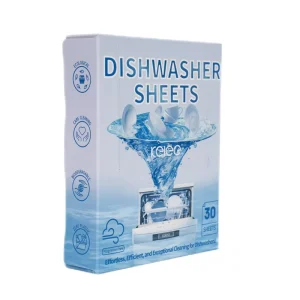 KELEE Dishwasher Cleaning Tablets Eco Friendly Biodegradable Paper Dish Wash Dishwasher Detergent Tablets Dishwashing Sheets