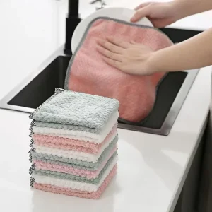 Kitchen Absorbent Cleaning Towel Oil Water Resistant Reusable Dish Cloth Towel
