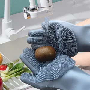 Kitchen Accessories Tools Cleaning Rubber Magic Silicone Dishwashing Gloves