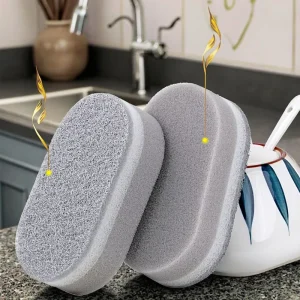 Kitchen Accessory Non Scratch Thickened 3 Layer Kitchen Scrub Dish Sponge High Density Silver Sprayed Cleaning Sponge Scour Pad