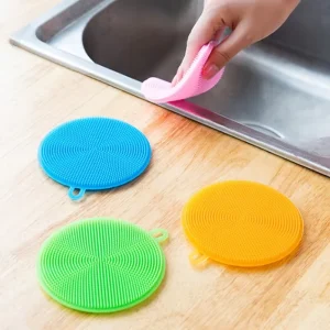 Kitchen Cleaning Dish Pot Veggies Fruit Scrub Sponge Scourer Non Stick Pan Brush Scrubber Silicone Sponge