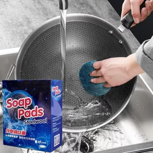 Kitchen Cleaning Disposable Dishwashing Sponge Kit Soap Dish Pad Steel Wool Soap Pads Soap Pads
