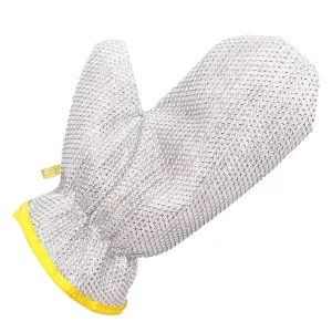 Kitchen Cleaning Gloves Silver Wire Kitchen Gloves for Dishwashing Extended Household Dishwashing Hand Gloves Cleaning Gloves