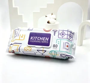 Kitchen Cleaning Wet Wipes 80 Counts Disposable Wipes for Grease, Stain & Grime Removal