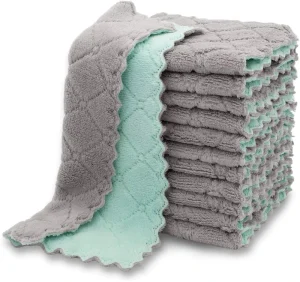 Kitchen Cloth Dish Towels Premium Dishcloths Super Absorbent Coral Velvet Dishtowels Nonstick Oil Washable Fast Drying