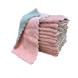 Kitchen Cloth Dish Towels Premium Dishcloths Super Absorbent Coral Velvet Dishtowels Nonstick Oil Washable Fast Drying