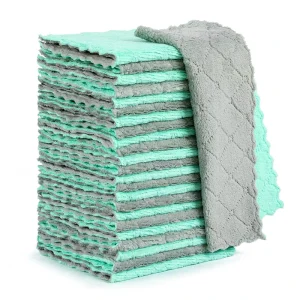 Kitchen Cloth Dish Towels Soft Premium Dishcloths Absorbent Microfiber Cleaning Coral Fleece Cloth for Kitchen