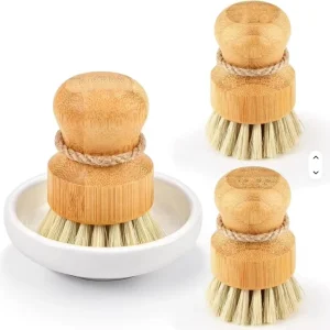Kitchen Dish Brush Wooden Handle and Sisal Coconut Multifunctional Cleaning Tools Kitchen Scrubbing Brush