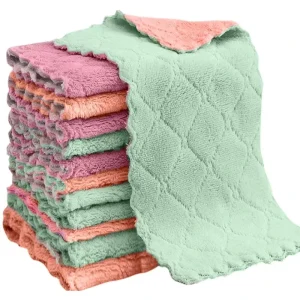 Kitchen Dish Cloth Absorbent Microfiber Non-stick Oil Household Cleaning Cloth Wiping Towel Home Kichen Tool