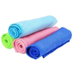 Kitchen Dish Glass Window Polishing Cleaning 40*40cm No Water Marks Microfiber Fish Scale Stitching Cloth Rags Towels