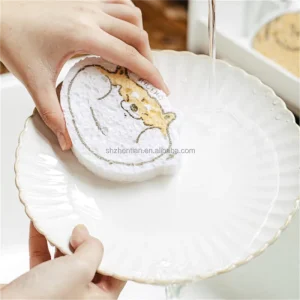 Kitchen Dish Washing Cleaning Sponge Cloth Rag Cartoon Wood Pulp Cotton Sponge Scouring Pads Compressed Cellulose Sponge