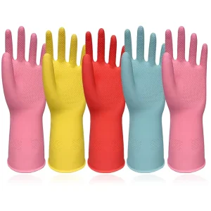 Kitchen Dishwashing Gloves Rubber Cleaning Gloves Reusable for Household Washing Dishes Gardening Water Resistant Gloves G25 36