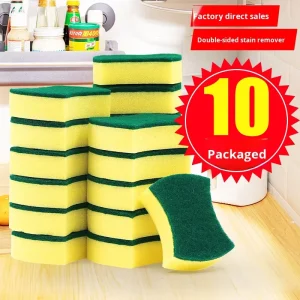 Kitchen Dishwashing Sponge Scrubber Cloth Household Cleaning Scouring Pad Sponge Block Pot Sponge