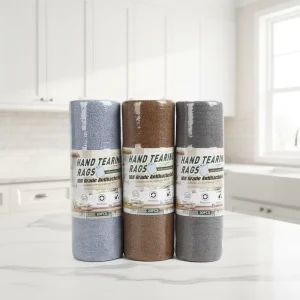 Kitchen Disposable Micro Fiber Microfiber Hand torn Cleaning Cloth Microfibre Towel Roll Tear Away