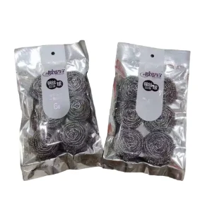 Kitchen Eco-Friendly Stainless Steel Round Cleaning Balls Sponges & Scouring Pads Non-Water Absorbing (0.5mm Thick)