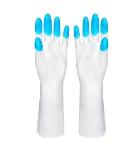 Kitchen Flocklined Dish Washing Household Gel Gloves