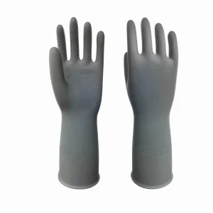 Kitchen Glove Household Grey Color Dishwashing Gloves Washable Reusable Rubber Glove Comfortable Waterproof