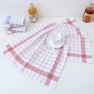 Kitchen Grid Eco Friendly Multi Functional Square Dish Towel Woven Polyester Cotton Quick Dry High Quality Cleaning Rag