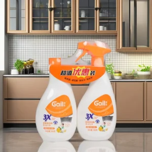 Kitchen Heavy Oil Stain Liquid Eco Friendly Cleaner with Sprayer 500g X 2 Bottles Customizable Label