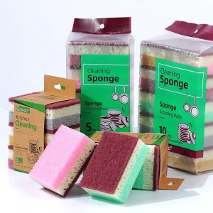 Kitchen High Foaming Seaweed Sponge Scrubber High Density Thickened Porous Sponge Block Scouring Pad for Washing Dishes