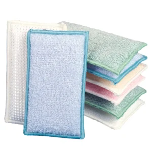 Kitchen Pot Pan Dish Washer Sponges Reusable Non Scratch Microfiber Scrubber Sponge Pad Double Side Cleaning Sponge