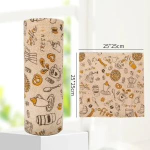 Kitchen Print Multi Purpose Reusable Kitchen Towel Microfiber Cloth Roll Tear Off Design 20 Sheet Pack Absorbent Cloth