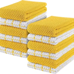 Kitchen Pure Cotton Dishwashing Cloth Waffle Weave Towel Quick Dry Food Water Tea Coffee Insulated Cups Storage Mop Hook Towel
